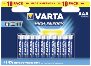 1x10 Varta High Energy Micro AAA LR 03