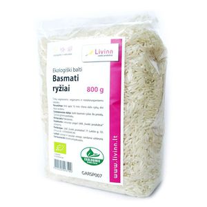 Balti Basmati ryžiai, ekologiški