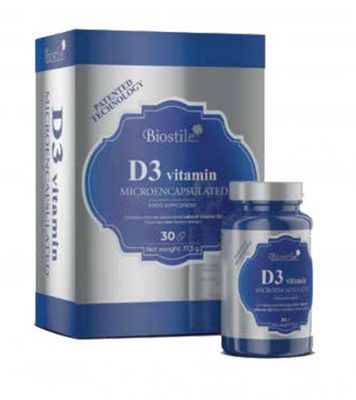Maisto papildas vyrams BIOSTILE Vitaminas D3 BMT (Mikrokapsuliuota technologija) N30