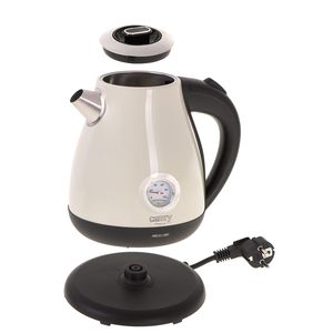 Virdulys Camry Kettle with a thermometer CR 1344 Electric, 2200 W, 1.7 L, Stainless steel, 360° rotational base, Cream