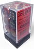 Chessex Gemini 16mm d6 with pips Dice Blocks (12 Dice) - Black-Red w/gold