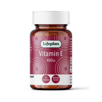Lifeplan Vitamin E 400 iu, 60 kapsulių