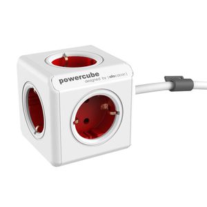 Allocacoc PowerCube Extended Red  1,5m cable