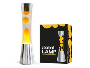 Lava Lempa Itotal 40 cm , juoda bazė, See-through Liquid, Orange Wax