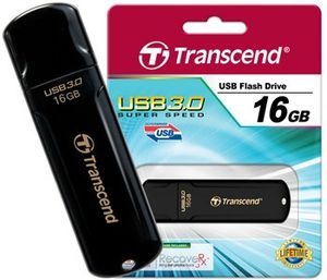 TRANSCEND JetFlash 700 16GB USB 3.1 Flash Drive Up to 75MB/s black