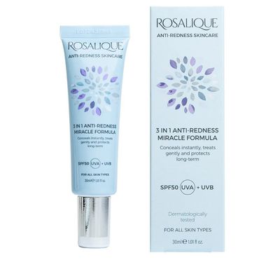 ROSALIQUE Anti-Redness 3in1 kremas raustančiai veido, kaklo, dekolte oda, 30ml