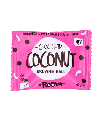 Ekologiškas šokoladinis rutuliukas su kokoso ir šokolado gabaliukais – Roobar