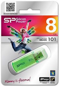 SILICON POWER memory USB Helios 101 8GB USB 2.0 Green