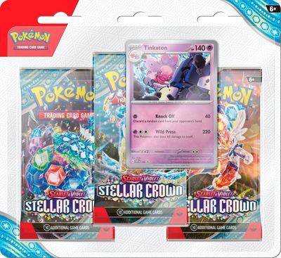 Pokemon TCG - Scarlet & Violet 7 Stellar Crown 3-Pack Blister Tinkaton