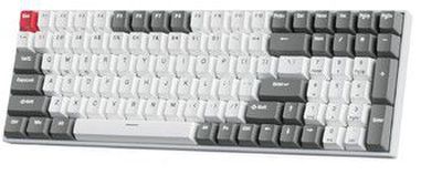 Royal Kludge RK100 Tri-mode belaidė klaviatūra | 96%, Hot-swap, Blue Switches, US, balta