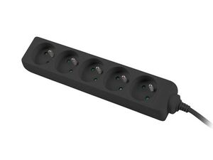 Lanberg Power strip 3m, black, 5 sockets, cable made of solid copper