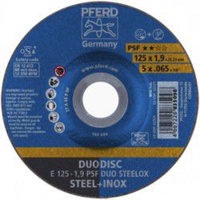 Pjovimo ir šlifavimo diskas PFERD E125-1,9 A46 P PSF DUO Steelox