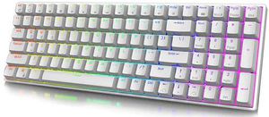 Royal Kludge RK100 White Wireless Keyboard | 96%, Hot-swap, Blue Switches, US, White