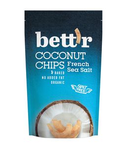 Ekologiškos kokoso skiltelės su jūros druska – Bett'r, 70g
