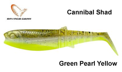 Guminukas Savage Gear Cannibal Green Pearl Yellow 12.5 cm
