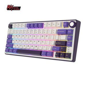 Royal Kludge RK R75 RGB Blackberry laidinė klaviatūra | 75%, Hot-swap, Silver switches, US