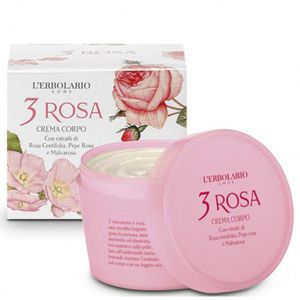 L'Erbolario 3 Rosa Rožių aromato kūno kremas, 200 ml