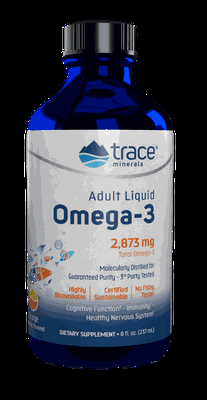 Trace Minerals, Skysti Omega-3 suaugusiems, 4800 mg, 237ml