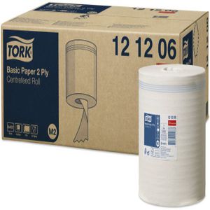 Popieriniai rankšluosčiai Tork Wiper Basic Centerfeed M2 (140002,) 1 sluoksnis, baltos spalvos, 280 m