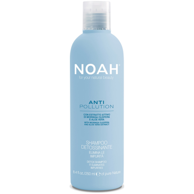 Noah Anti Pollution Detox Shampoo Valomasis-drėkinamasis šampūnas su alijošiaus ir aliejinės moringos ekstraktais, 250ml