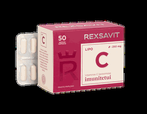 REXSAVIT liposominis vitaminas C 250 mg, kietosios kapsulės N50