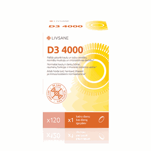 Livsane vitamino D3 4000 kapsulės N120