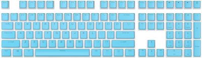 Royal Kludge Pudding PBT Keycaps - (104 pcs., Blue, PBT, ISO, UK layout)