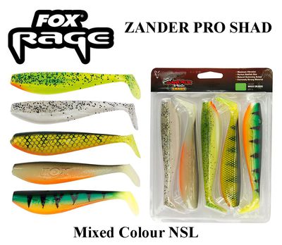 Guminukai Fox Rage Ultra UV Zander Pro Shads Mixed Colour NSL 7.