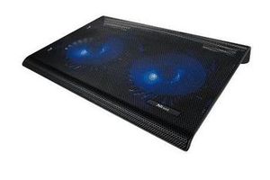 Trust Azul Laptop cooling stand with 2 blue illuminated fans for comfortable typing with enhanced cooling