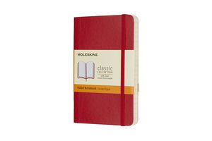 *Užrašų knygutė Moleskine Classic 9x14cm, linijomis, minkštu viršeliu, raudonos spalvos