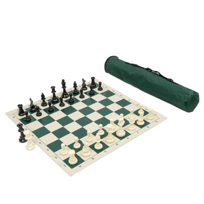 Šachmatų Rinkinys su Dėklų, Karalienė 9,5 cm, Lenta 50x50