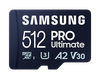 Atminties kortelė Samsung MicroSD Card PRO Ultimate 512GB, microSDXC Memory Card, Flash memory class U3, V30, A2, SD adapter