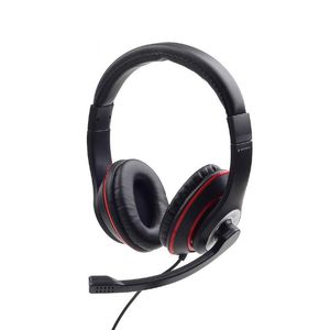 Gembird MHS-03-BKRD Stereo headset, black with red ring