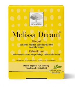 Maisto papildas NEW NORDIC Melissa Dream tabletės N20