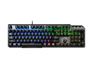 Žaidimų klaviatūra MSI GK50 Elite, Gaming keyboard, RGB LED light, US, Wired, Black/Silver