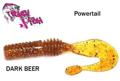 Guminukas aromatizuotas Crazy Fish Powertail DARK BEER 7cm Kreve