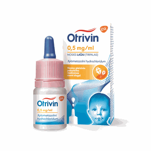 Otrivin 0,5 mg/ml nosies lašai 10 ml