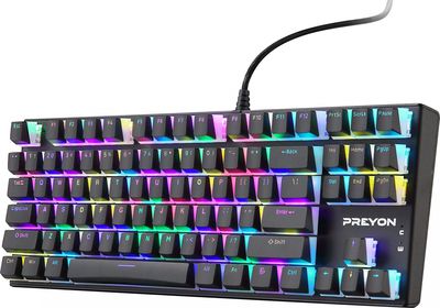 PREYON Blue Blitz Claw TKL Wired Mechanical Keyboard (US, Gateron Blue)