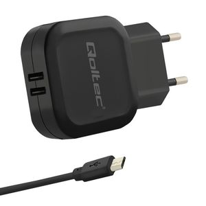 Qoltec Network Charger 17W | 5V | 3.4A | 2xUSB + Micro USB cable