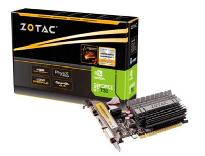 ZOTAC GeForce® GT 730 Zone Edition Low Profile, 4GB DDR3 (64 Bit), HDMI, DVI, VGA