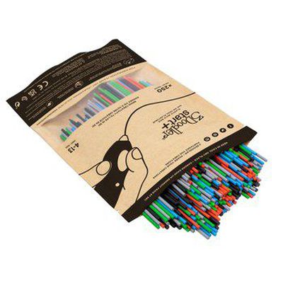 3Doodler Primary Pow Mixed Bag 250 Kompostuojamas plastikas Mėlyna, Žalia, Pilka, Raudona 1 g