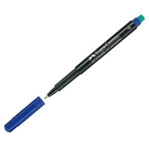 Permanentinis rašiklis Faber-Castell Multimark F, 0,6mm, su trintuku, mėlynos spalvos
