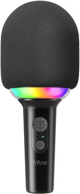 FIFINE AMPLISING E2 wireless karaoke microphone with RGB (Black)