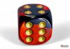 Chessex Gemini 16mm d6 with pips Dice Blocks (12 Dice) - Black-Red w/gold