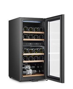 Vyno šaldytuvas Adler Wine Cooler AD 8080 Energy efficiency class G, Free standing, Bottles capacity 24, Cooling type Compressor, Black