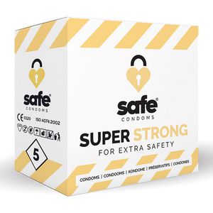 Safe – Itin patvarus, papildomai apsaugai prezervatyvai 5 vnt
