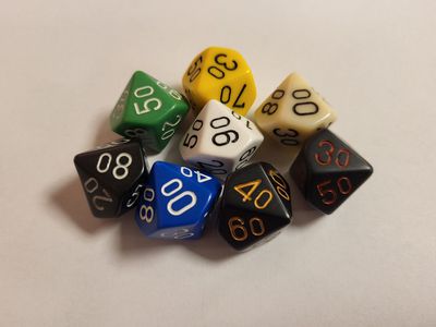 Chessex d10 (00-90) Polyhedral Dice (1 Pcs)