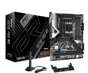 ASRock X670E PRO RS Processor family AMD, Processor socket AM5, DDR5 DIMM, Memory slots 4, Supported hard disk drive interfaces 	SATA, M.2, Number of SATA connectors 6, Chipset AMD X670, ATX