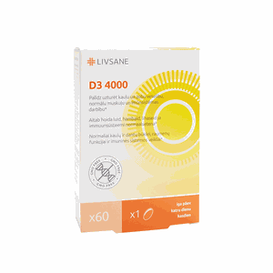 Livsane vitamino D3 4000 kapsulės N60