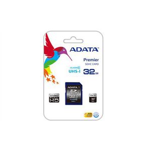 A-DATA 32GB Premier SDHC UHS-I U1 Card (Class10) read/write speeds of up to 50/33 MB/sec Retail